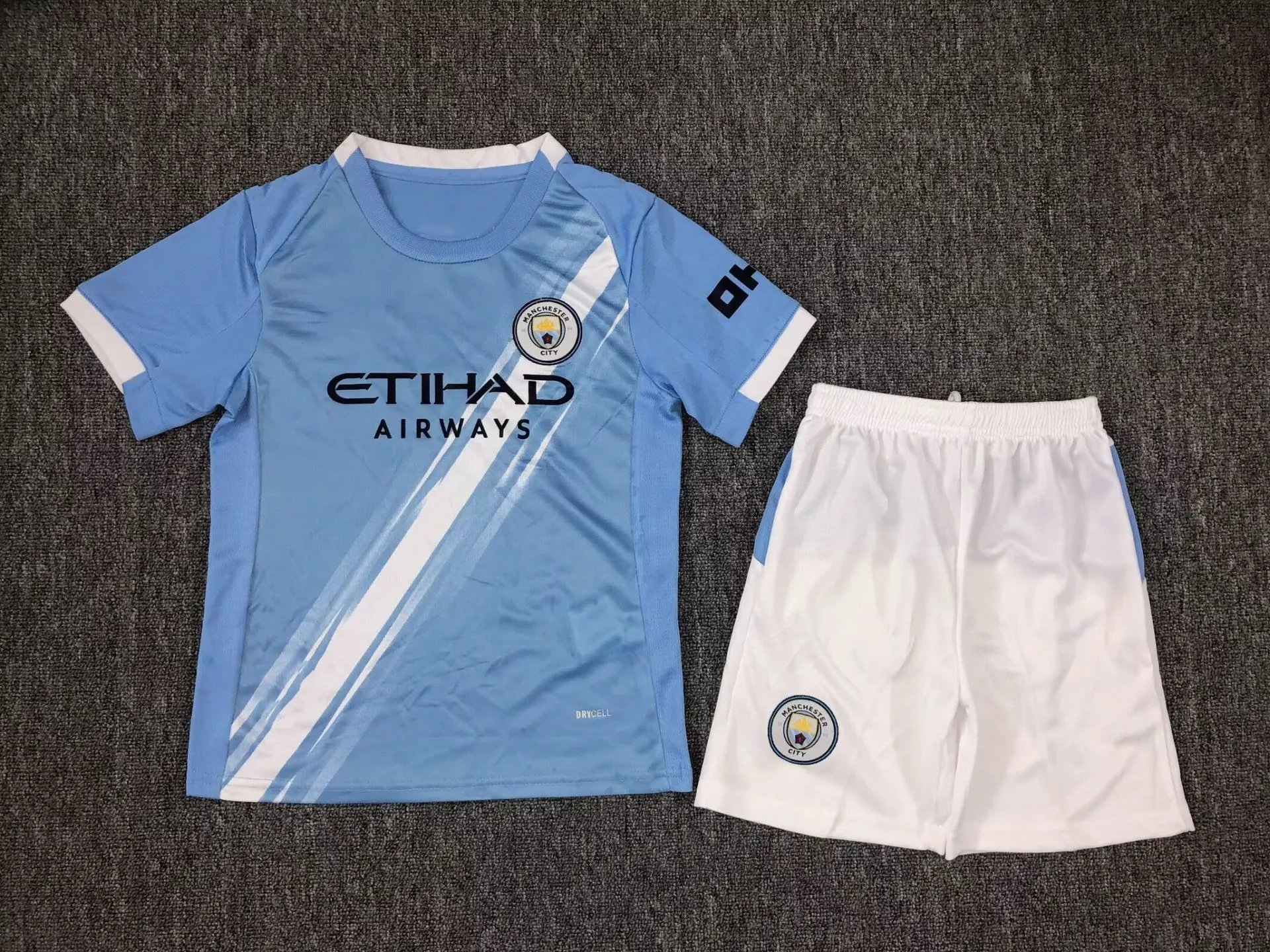 Castore Everton FC 2023-24 Third Kit Blue Swirl Jersey and White Shorts Sets - 12