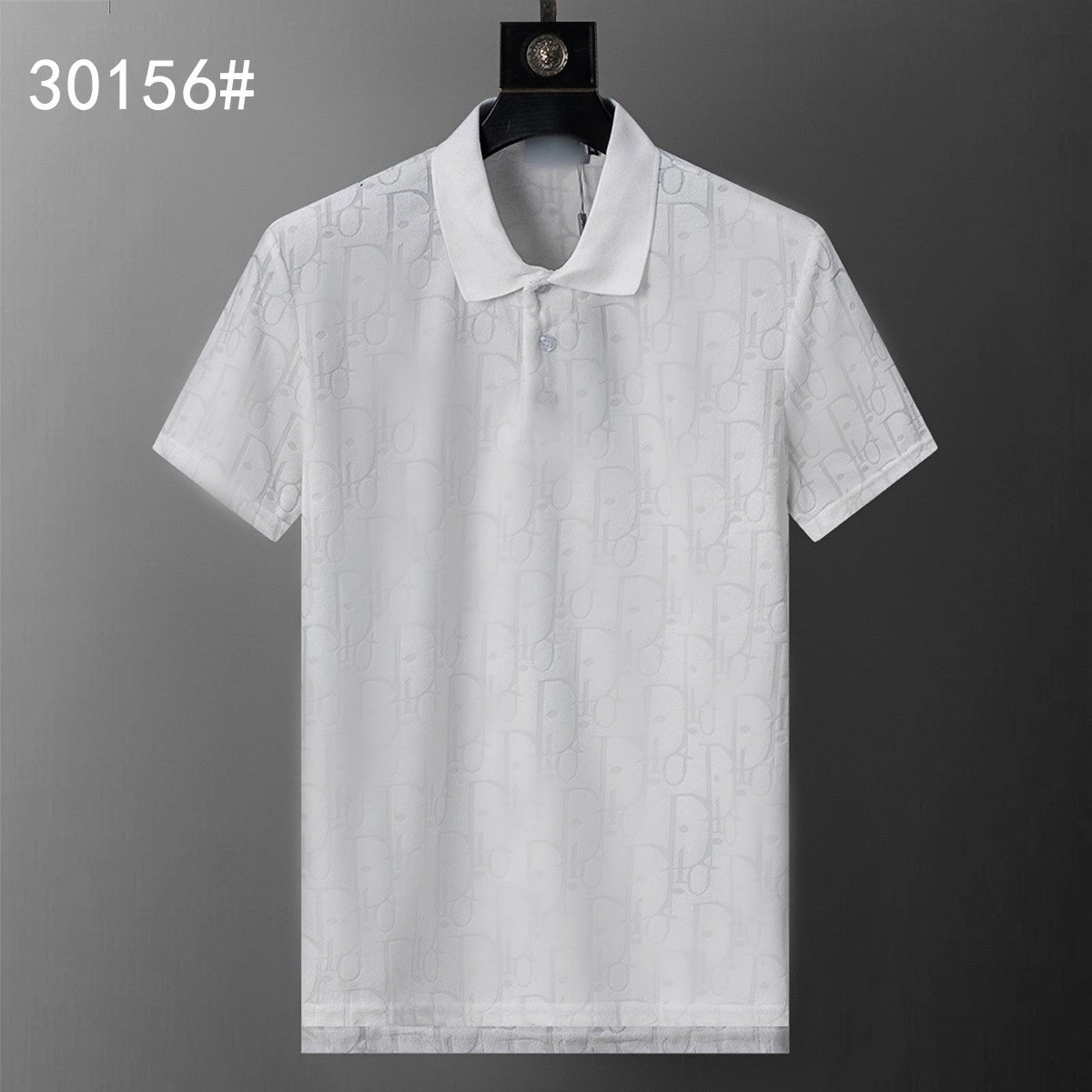 Louis Vuitton Shirts Short-Sleeve Monogram Polo Shirt — white 30156