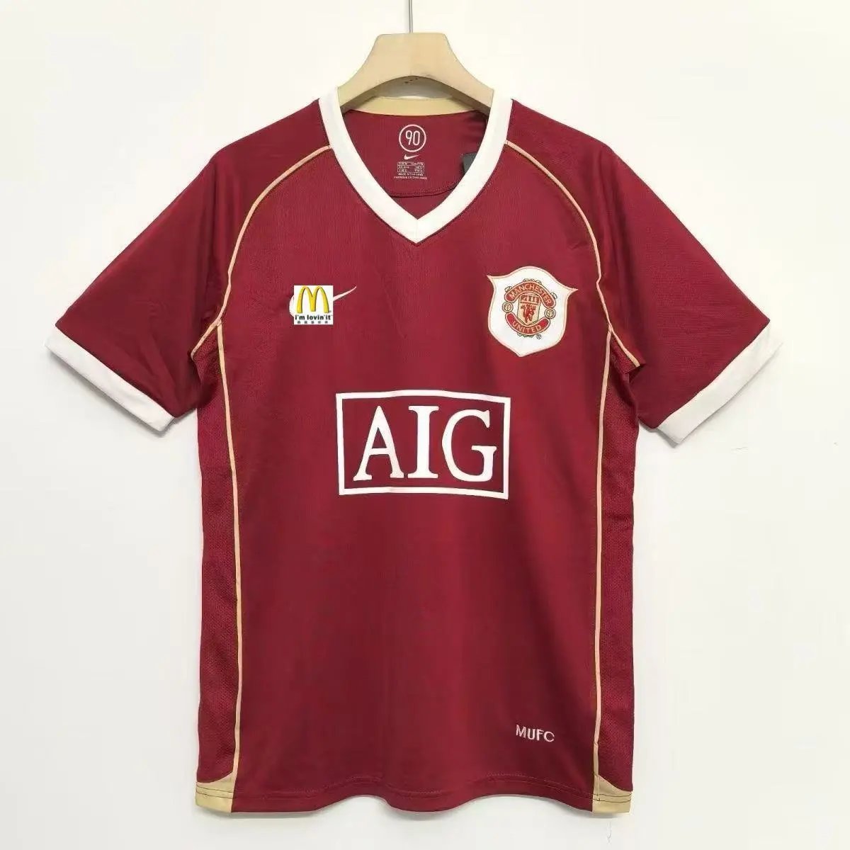 Manchester United 2007-08 Away Jersey Burgundy