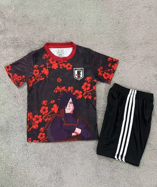 Design Naruto Uchiha Sasuke Cherry Blossom Jersey Set Black / Red - 30