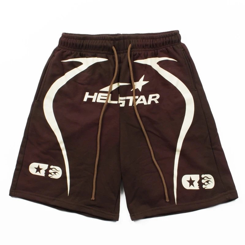 Hellstar Graphic Print Neon Green Drawstring Shorts - 13