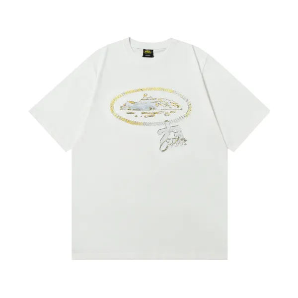 Design Ocean Motif Embroidered White T-Shirt - 1