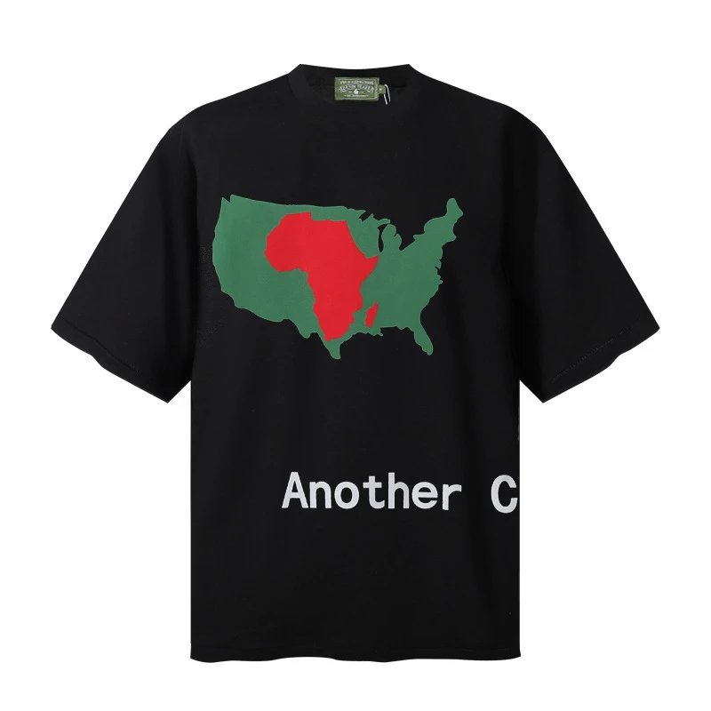 Design Another Country Map Print Black T-Shirt - 5