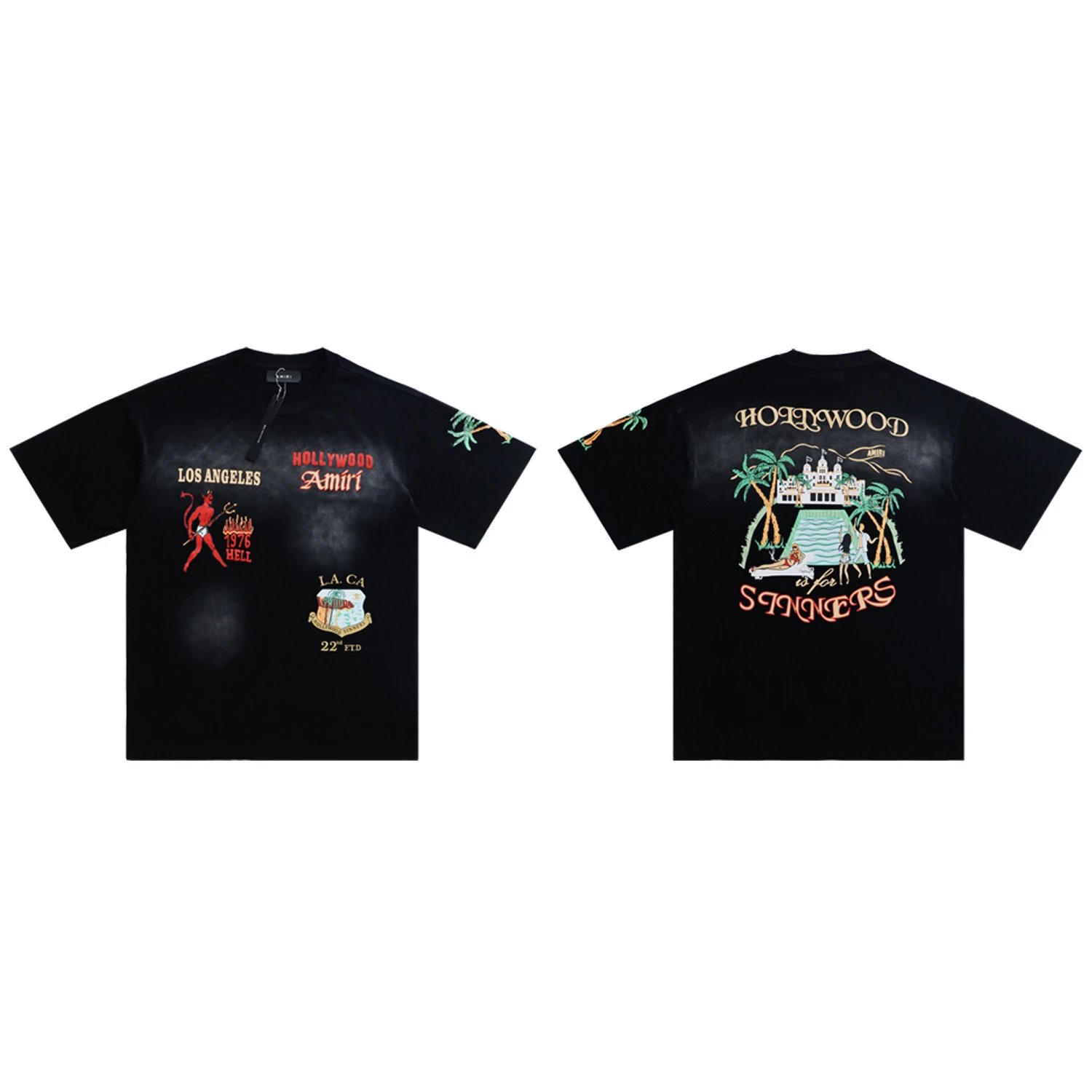 Amiri Distressed Black T-Shirt - 6