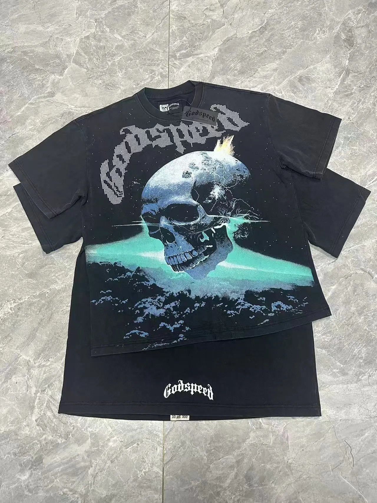 Godspeed Yacht Print Oversized T-Shirt Beige - 5