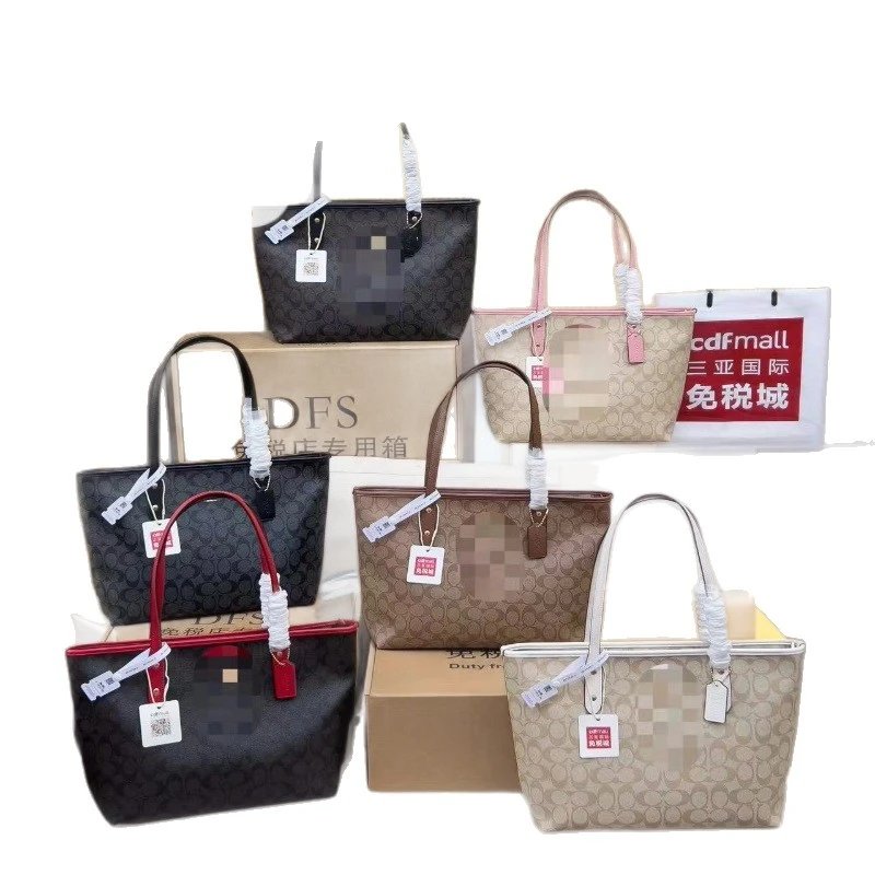 Coach Signature Canvas Tote Bag Beige / White Handbag - 2