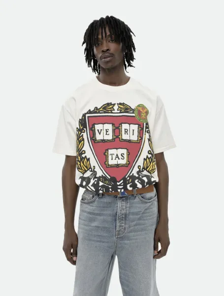 Rhude Harvard Crest White T-Shirt - 5