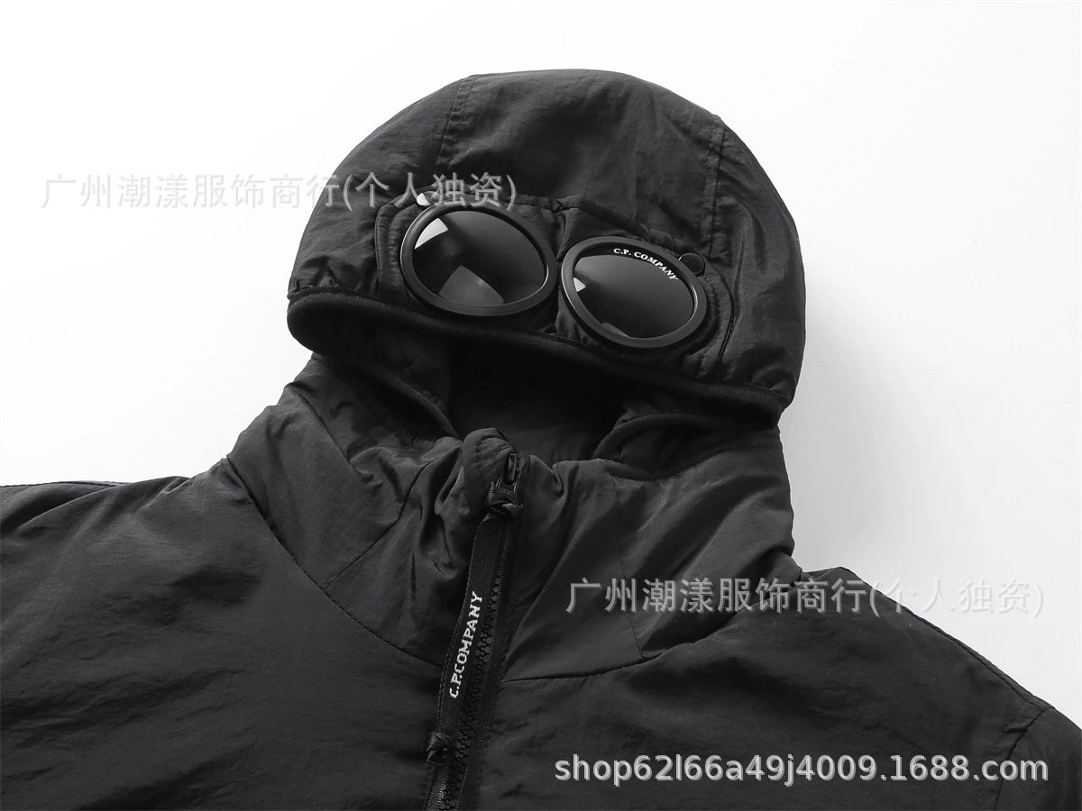 C.P. Company Hooded Windbreaker Black Jacket Outerwear - 16