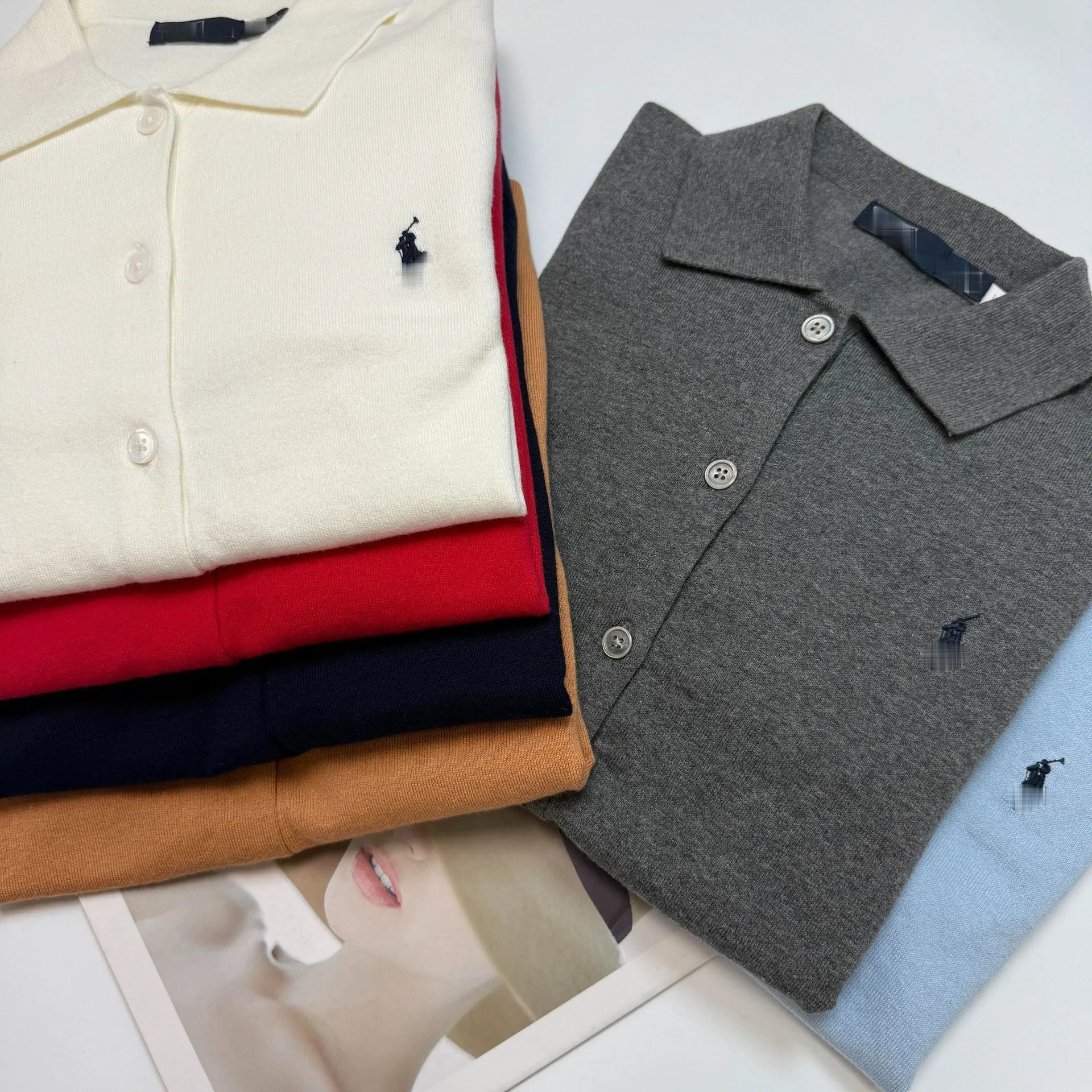 Polo Ralph Lauren Knit Polo Cardigan Gray Sweater - 10