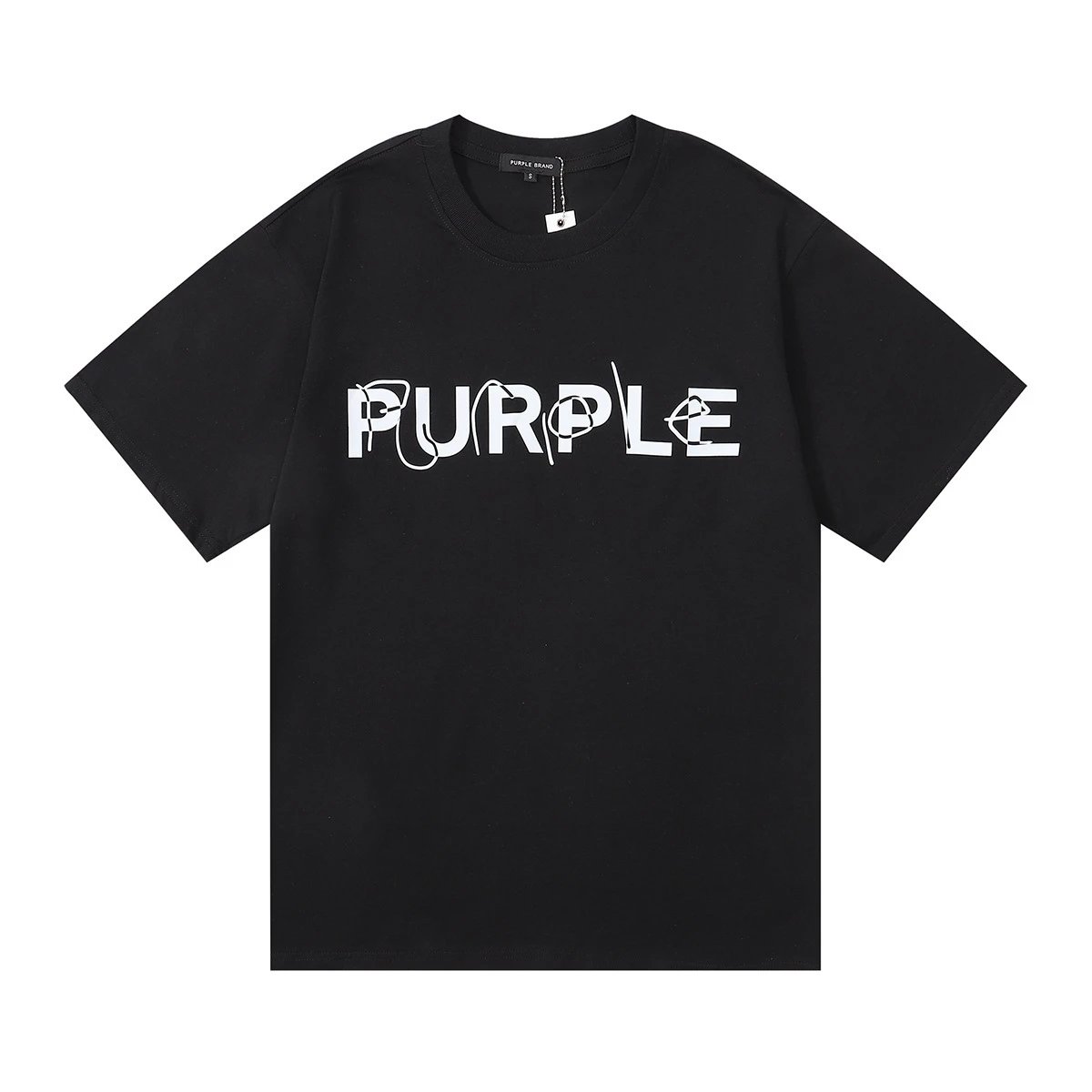 Purple Brand Purple Crowd Print Black T-Shirt - 21