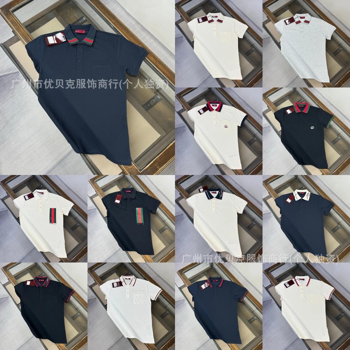 Gucci Web Stripe Pocket Polo Black Polo Shirt - 4