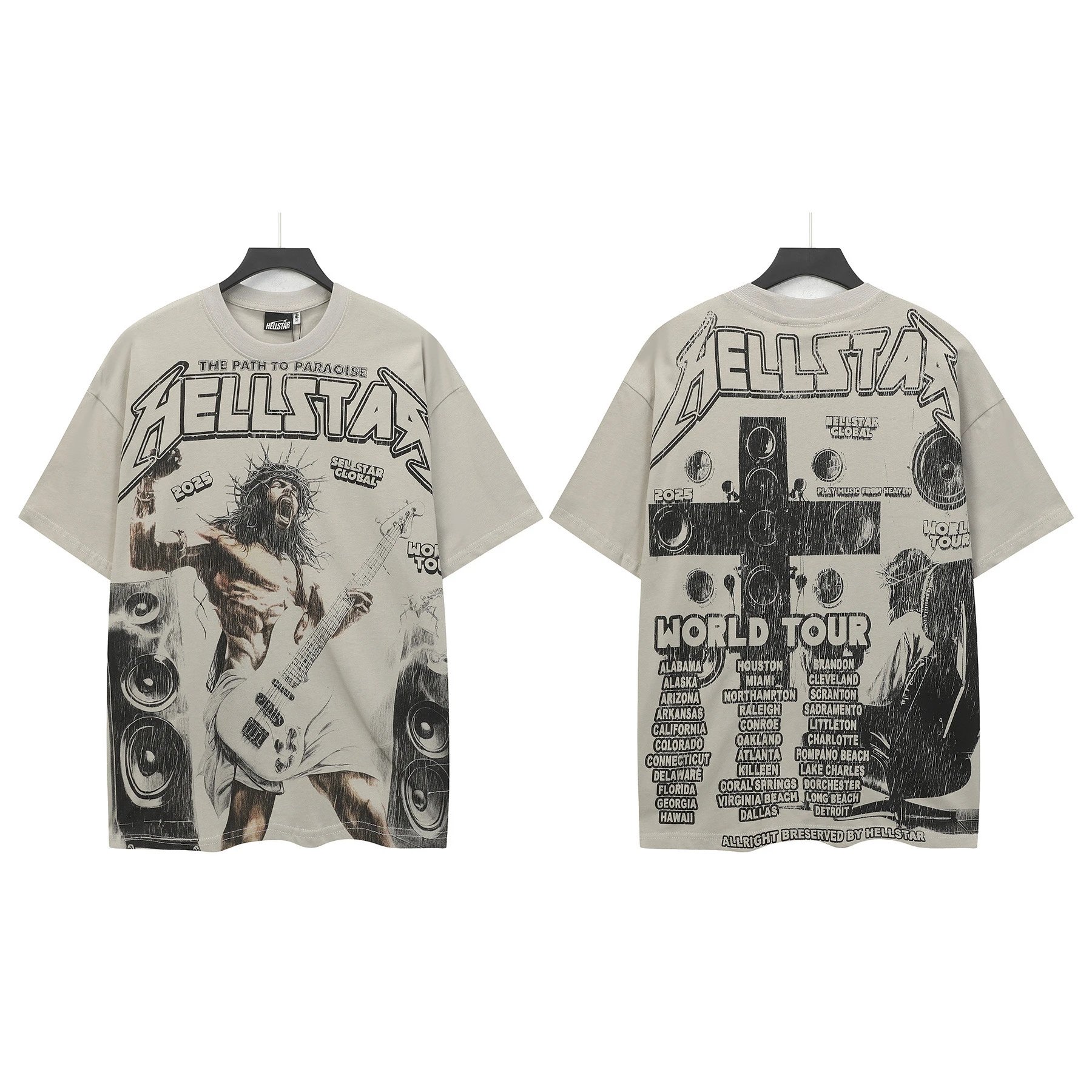 Hellstar Austin 3:16 Distressed Graphic T-Shirt Black - 7