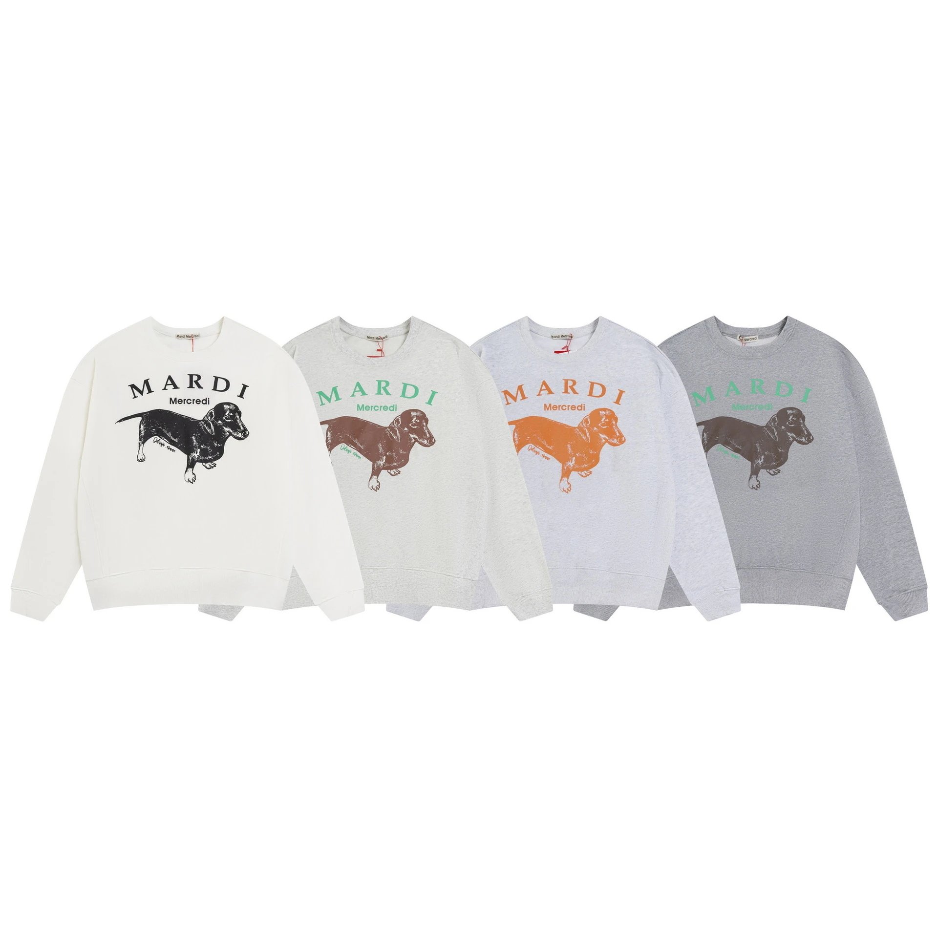 Mardi Mercredi Dachshund Graphic Gray Hoodie - 5