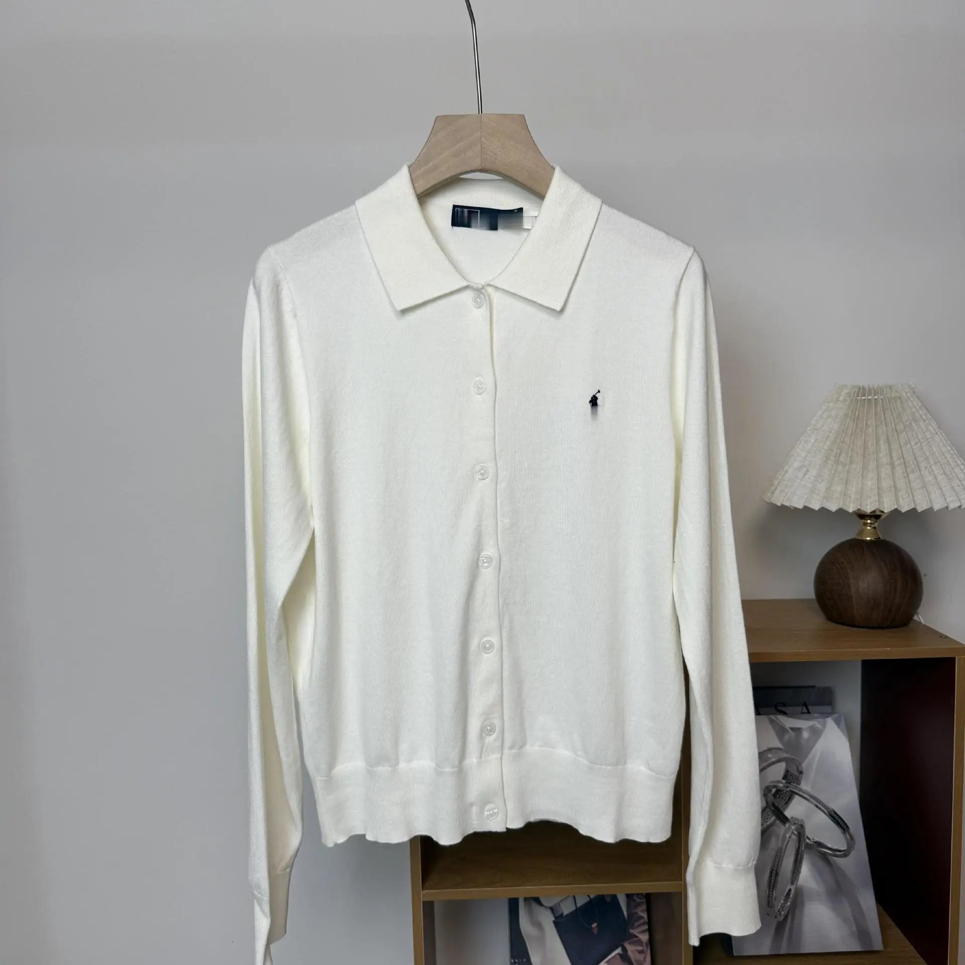 Polo Ralph Lauren Knit Polo Cardigan Gray Sweater - 13