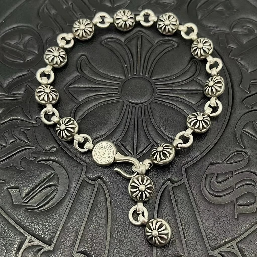 Cross shaped round ball bracelet (adjustable)