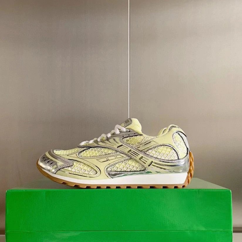 Bottega Veneta Sneakers Orbit Mesh — Lemon yellow