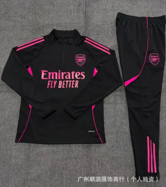 Arsenal FC Training Tracksuit Black Pink - 1
