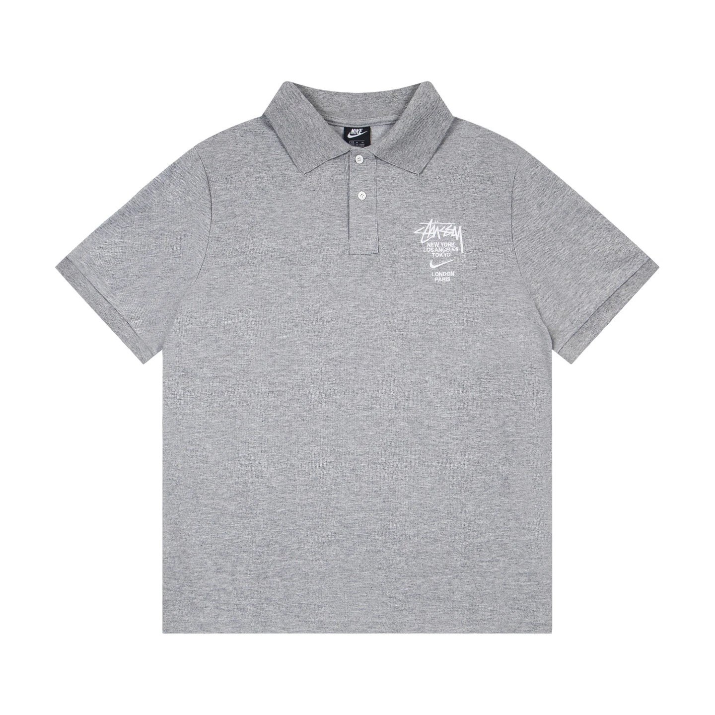 Stussy x Nike Polo Shirt Gray - 11