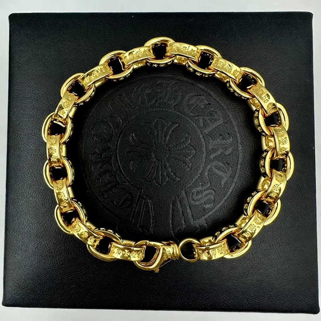 Gold thick letter bracelet