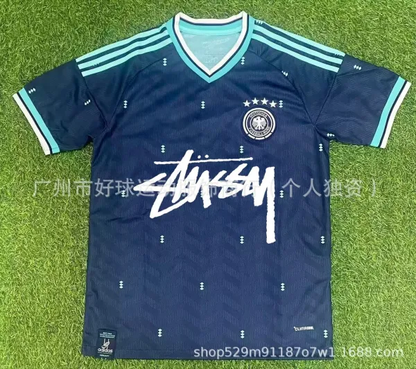 Adidas x Stussy Germany National Team Away Jersey Navy - 1