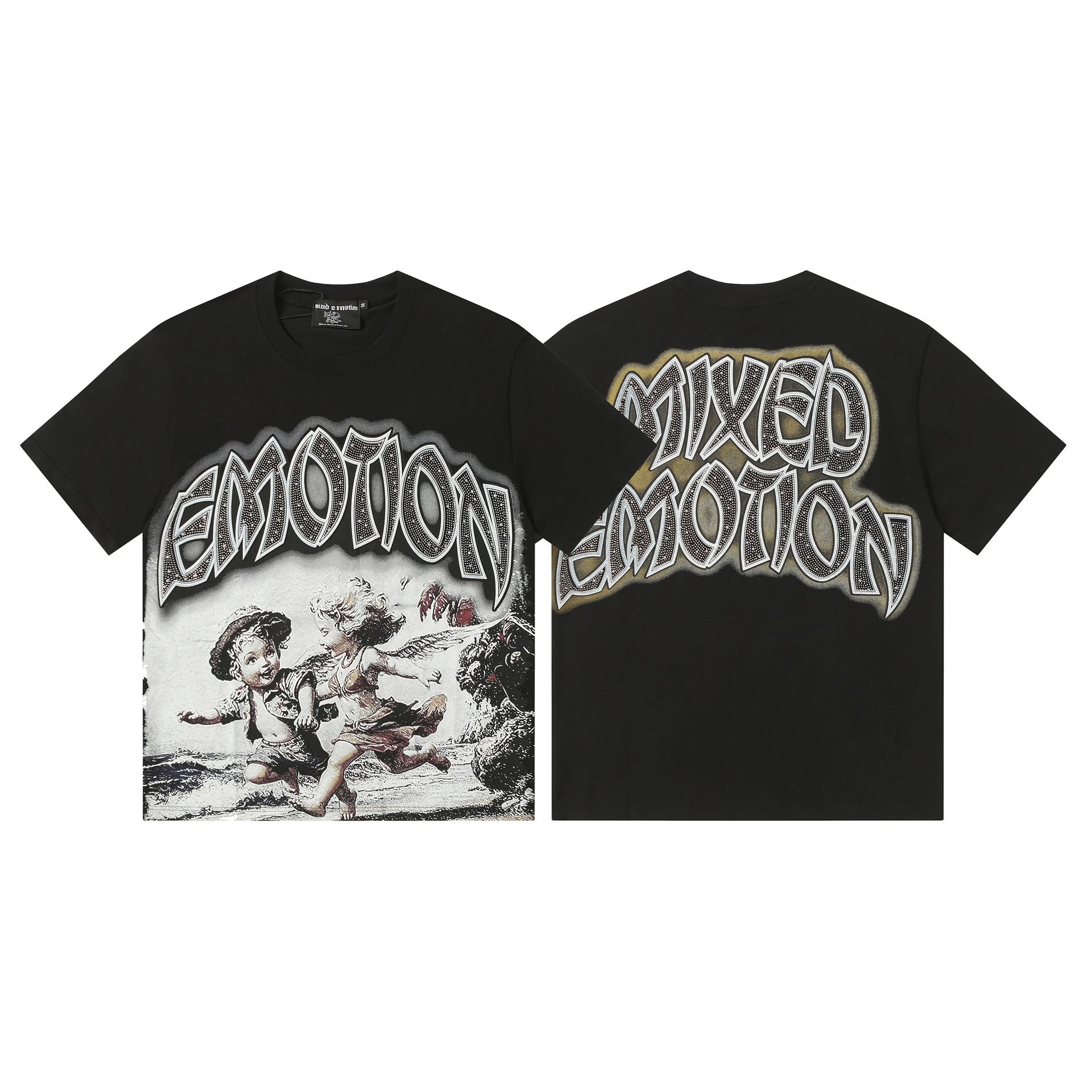 Hellstar Emotions Never Die Studded Graphic T-Shirt Black - 9