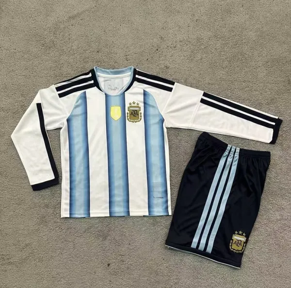 Design Argentina National Team Home Kit 2022 Long Sleeve Jersey and Shorts Set Sets - 6