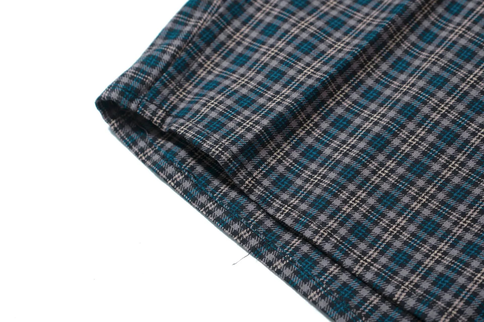 Acne Studios Plaid Shirt with Contrast Sleeves Red Beige - 15
