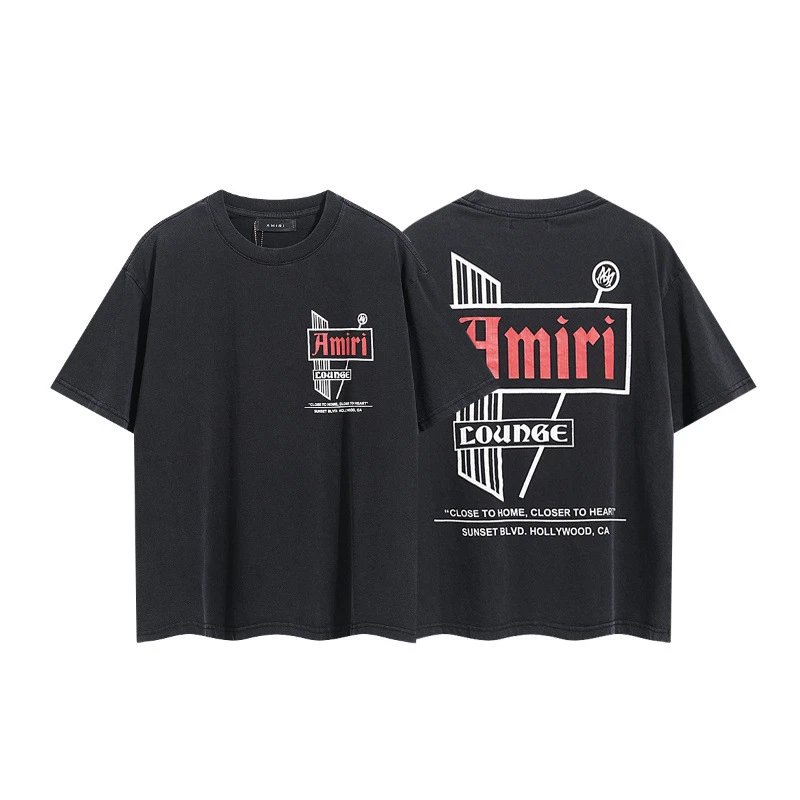 Amiri Script Logo Black Oversized T-Shirt - 6