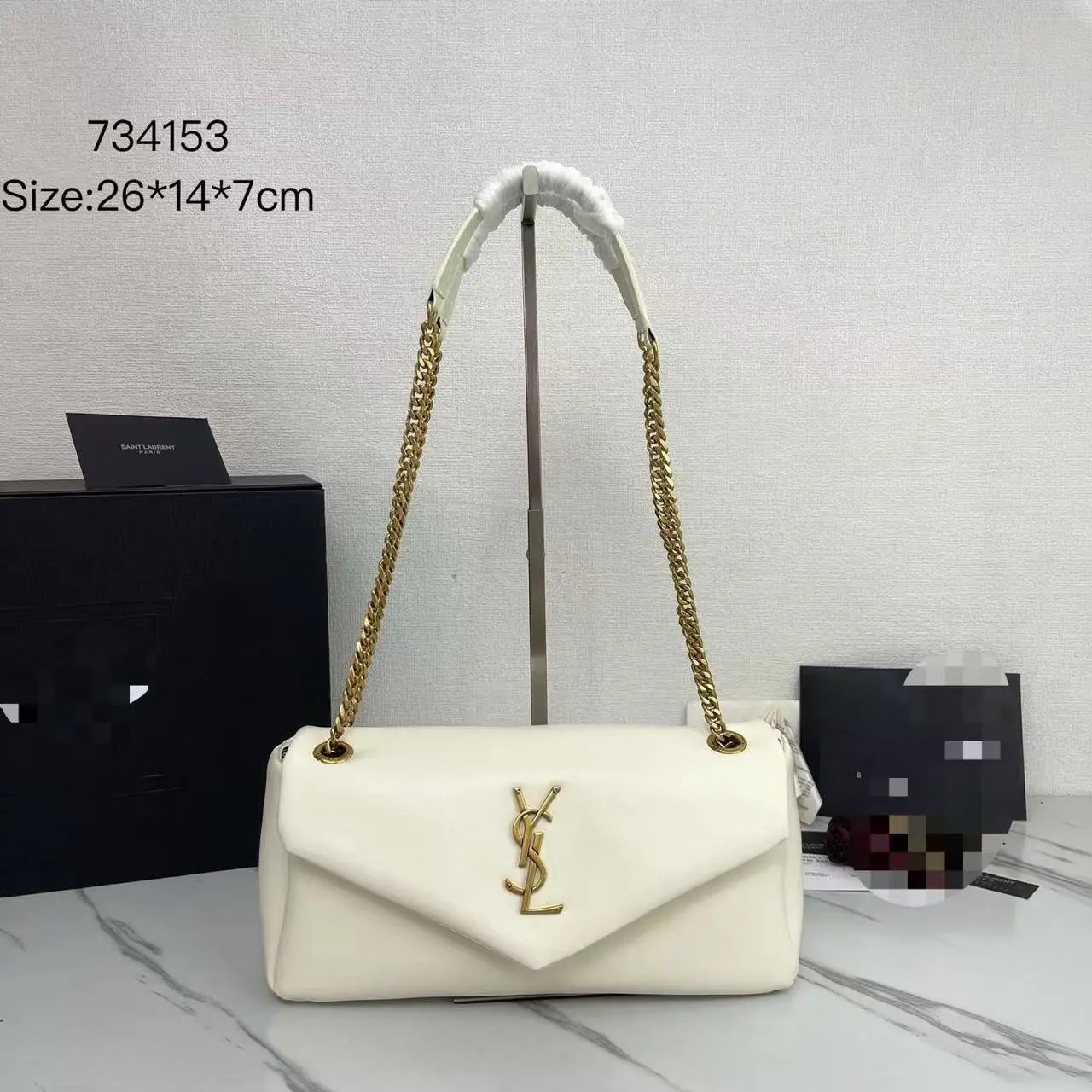 Saint Laurent Loulou Chain Bag Black Leather Shoulder Bag - 3