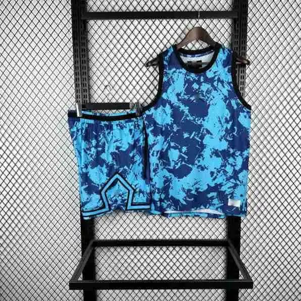 Design Tie-Dye Basketball Set Black / White Vest Top and Shorts - 3