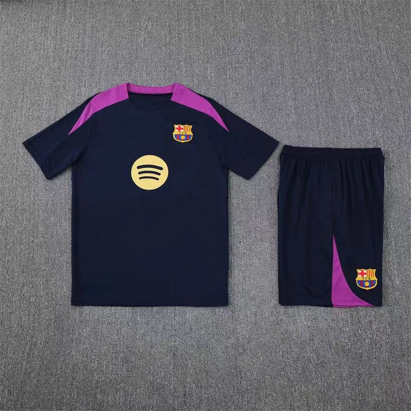 Paris Saint-Germain Football Jerseys Short-Sleeve Training Shirt and Shorts Set — 2526 Barcelona royal blue