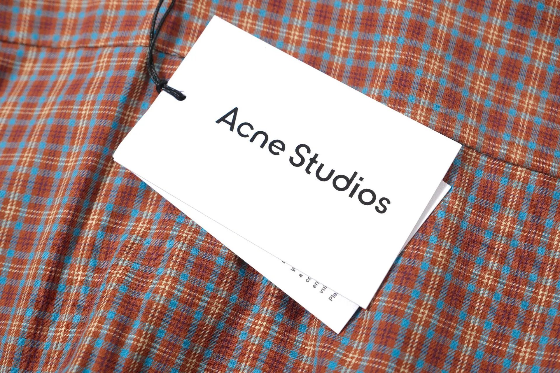 Acne Studios Plaid Shirt with Contrast Sleeves Red Beige - 21