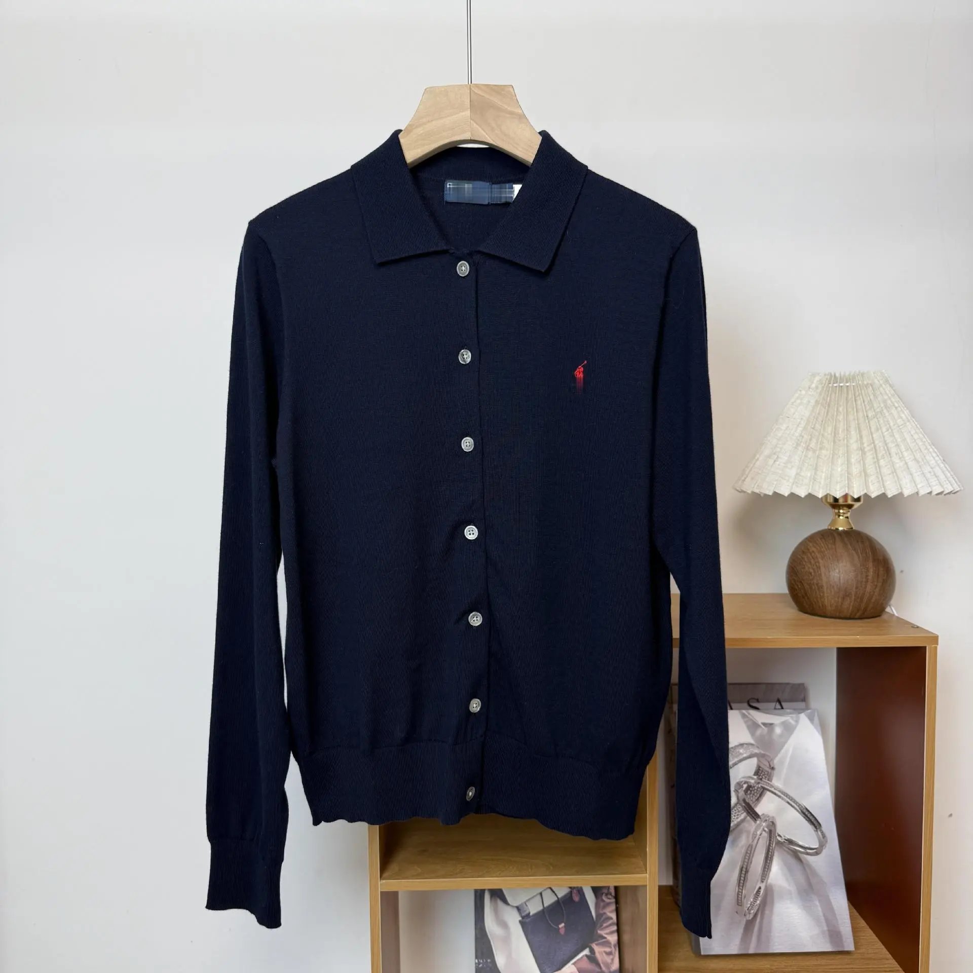 Polo Ralph Lauren Knit Polo Cardigan Gray Sweater - 15