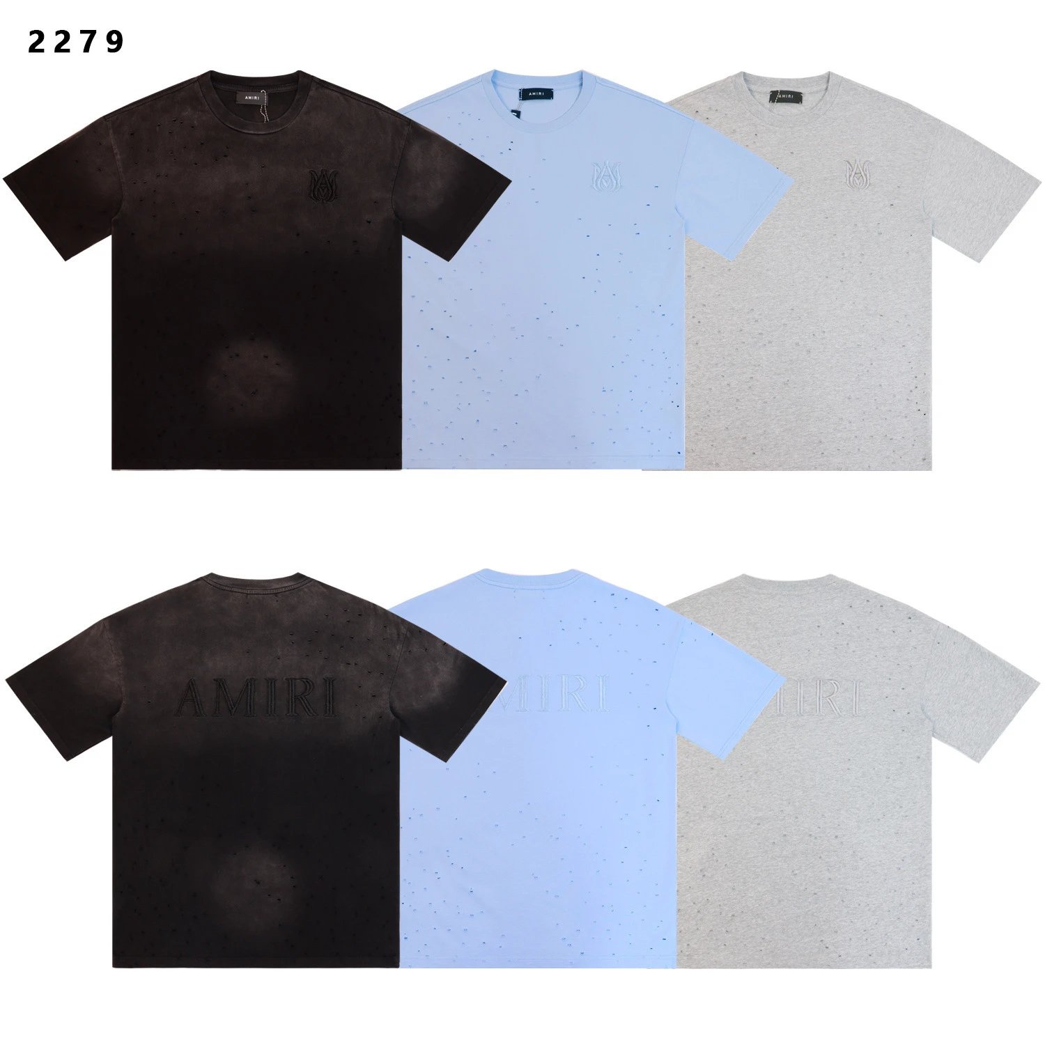 Amiri Flame Logo T-Shirt Blue - 10