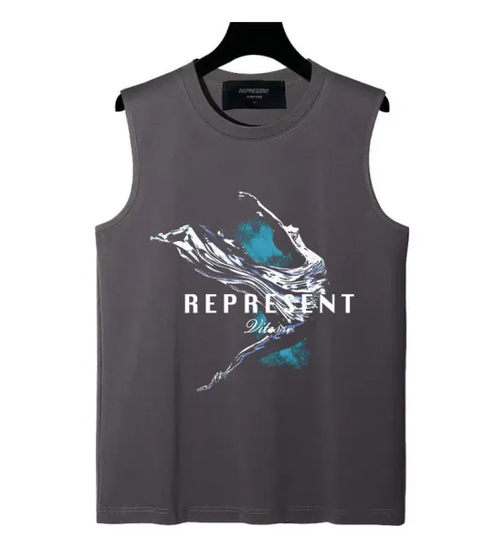 Represent Vest Top Gray Graphic Print Sleeveless Tank - 1