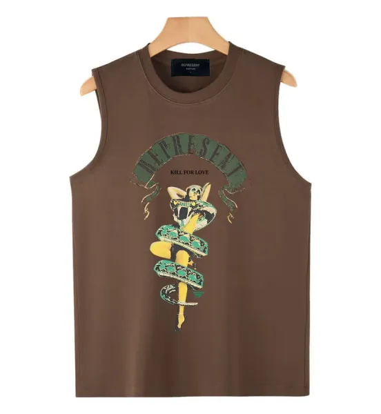 Represent Kill For Love Snake Print Brown Vest Top - 1
