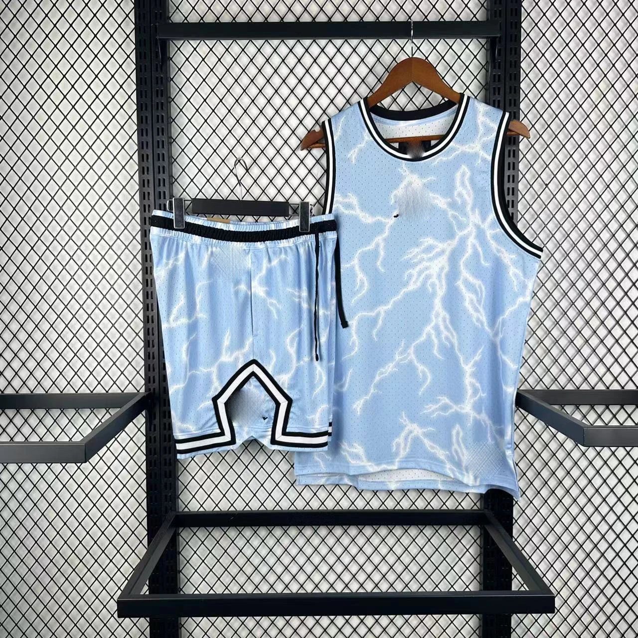 Design Tie-Dye Basketball Set Black / White Vest Top and Shorts - 4