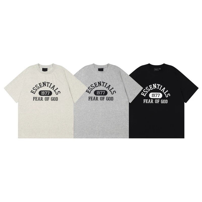 Fear of God Essentials 1977 Arch Logo Black T-Shirt and Shorts Set - 3