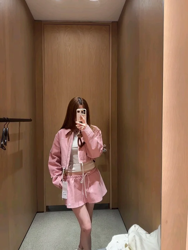 Alo Matching Sets Cropped zip-up jacket and drawstring mini skirt set product detail image 19