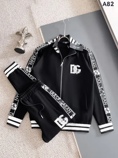 Dolce & Gabbana DG Logo Track Suit Black White Tracksuit - 1