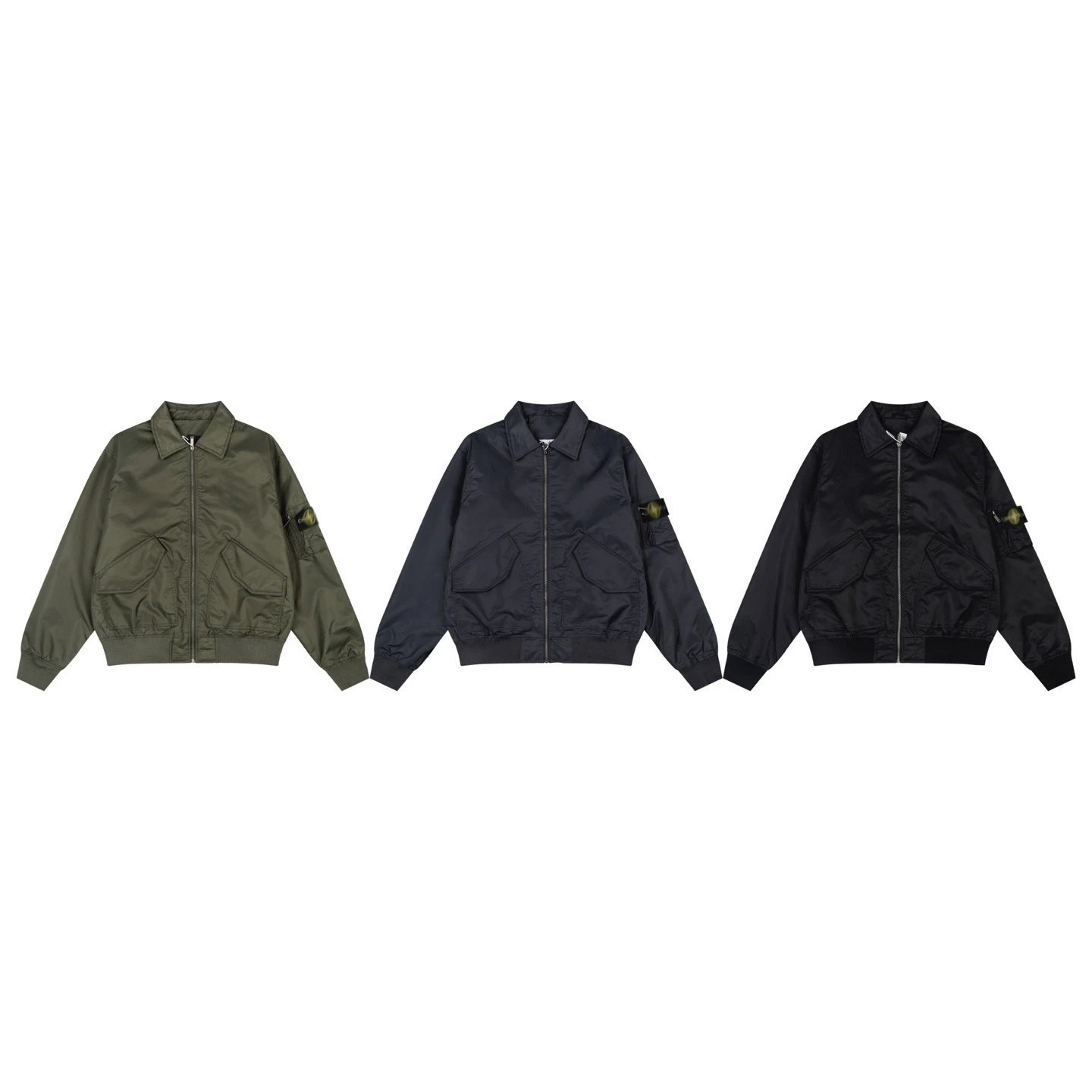 Stone Island Shadow Project MA-1 Bomber Jacket Army Green Jacket Outerwear Jacket - 12
