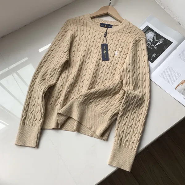 Polo Ralph Lauren Cable Knit Sweater Beige Sweater - 1