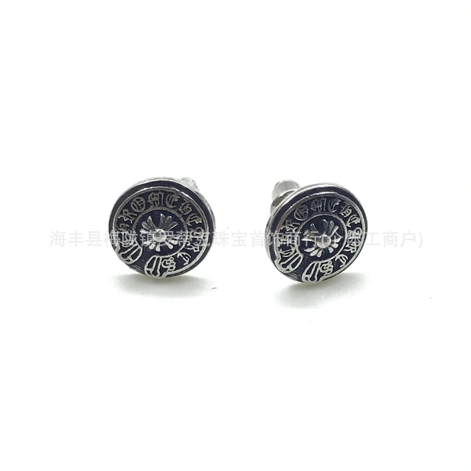 Design Floral Scroll Stud Earrings Silver Jewelry - 5