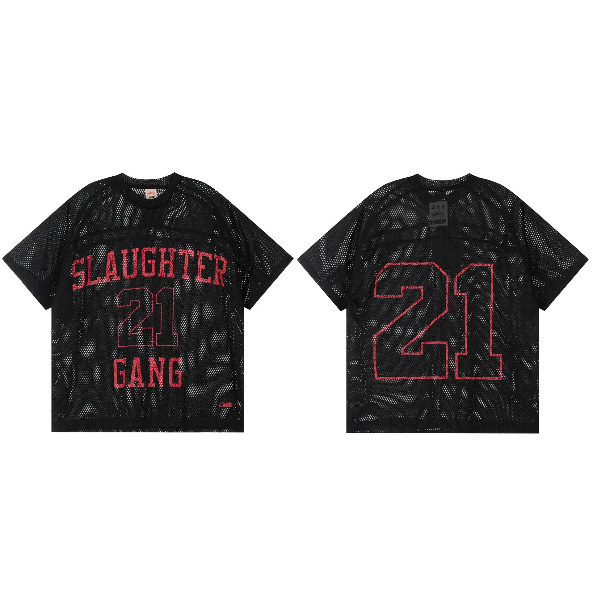 Design Mesh Shorts Black with Red '21' and Sword Emblem - 5
