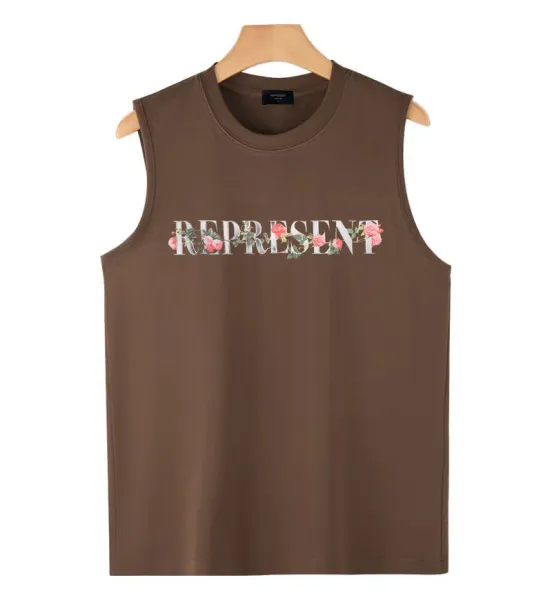 Represent Floral Print Sleeveless Top Brown Vest Top - 1