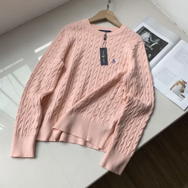 Polo Ralph Lauren Cable Knit Sweater Pink Sweater - 1