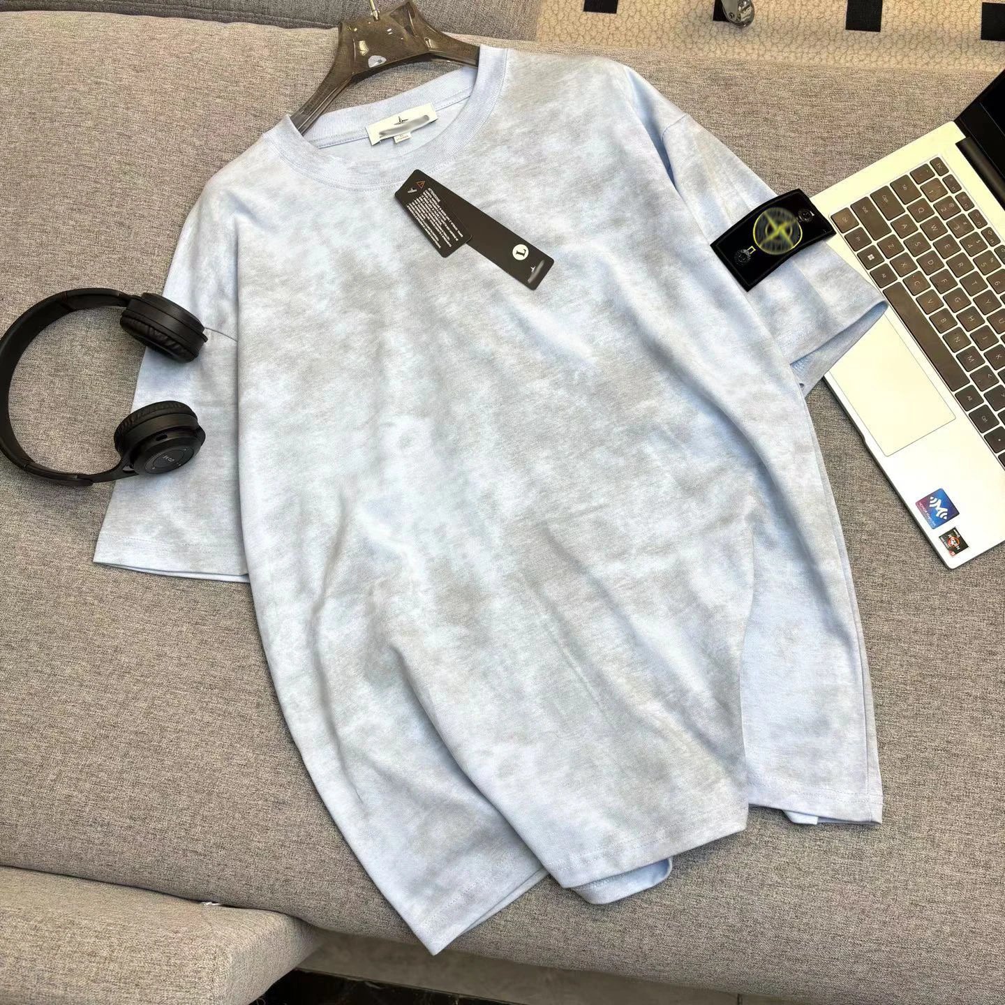 Design Acid Wash Light Blue Oversized T-Shirt - 9