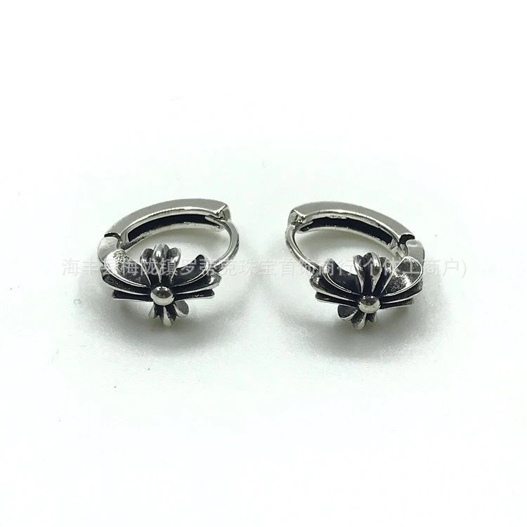Design Floral Scroll Stud Earrings Silver Jewelry - 18