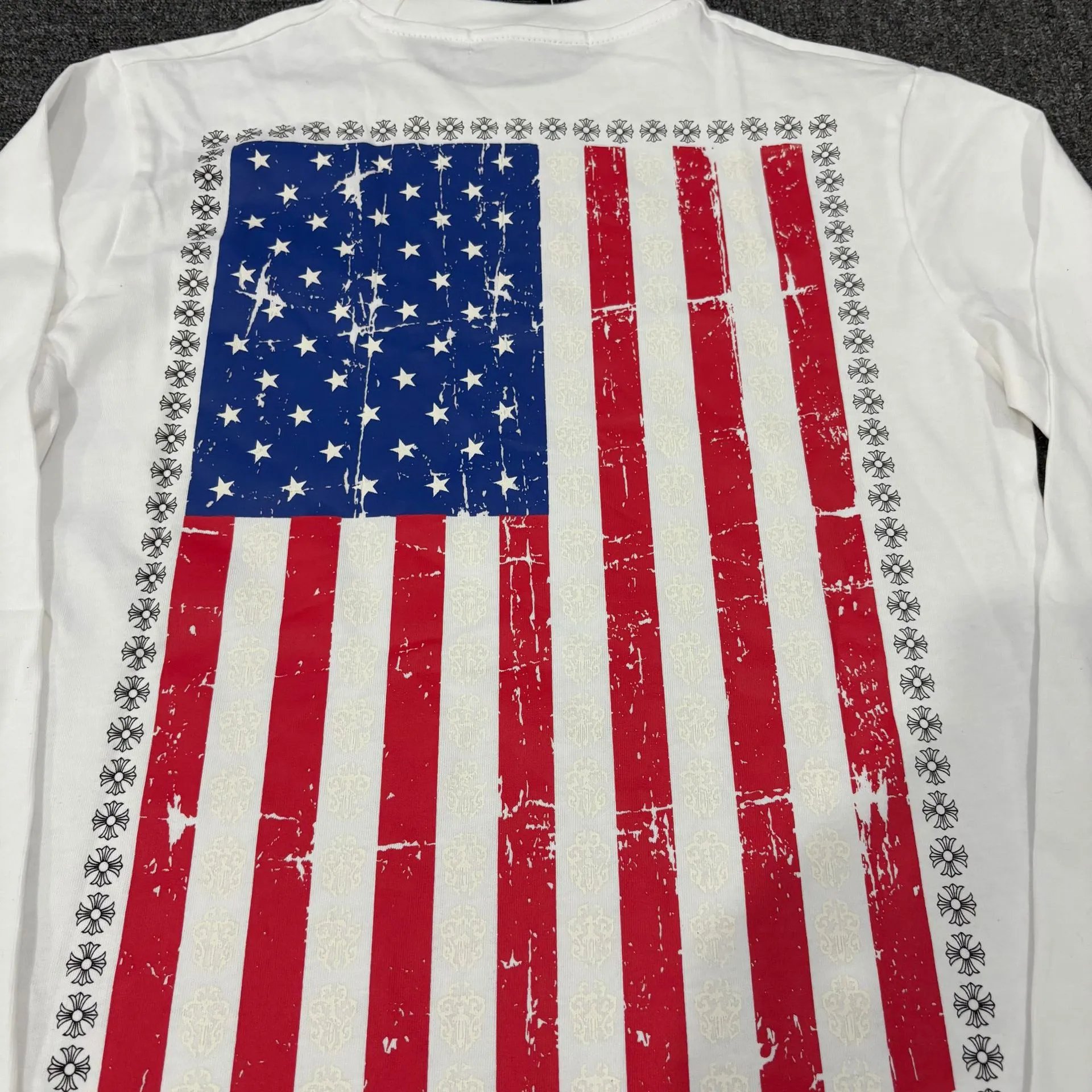 Chrome Hearts American Flag Print Black T-Shirt - 5