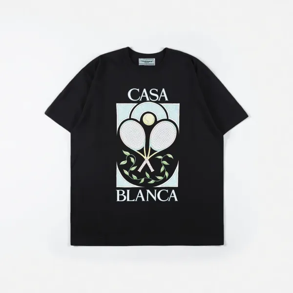 Casablanca Tennis Graphic Black T-Shirt - 1